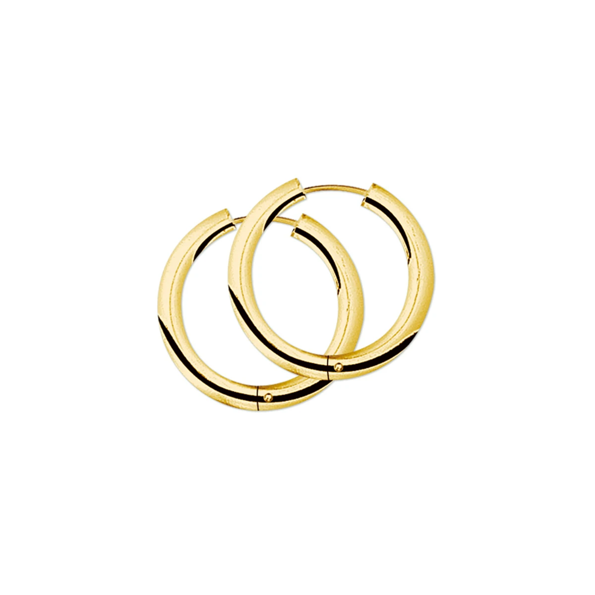 oorringen 3,0 mm ronde buis 14K geelgoud