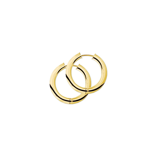 oorringen 3,0 mm ronde buis 14K geelgoud