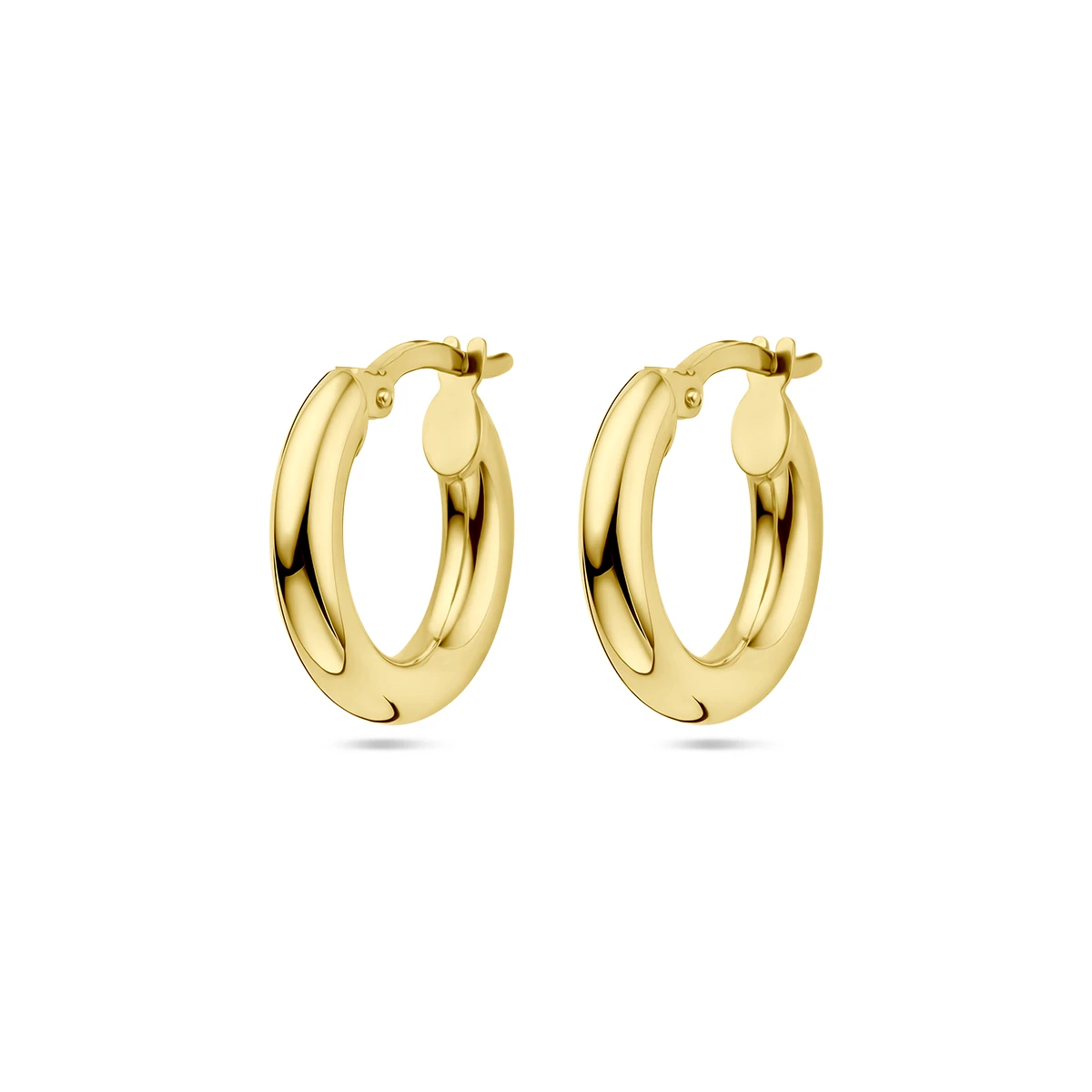 oorringen 3,0 mm ronde buis 14K geelgoud