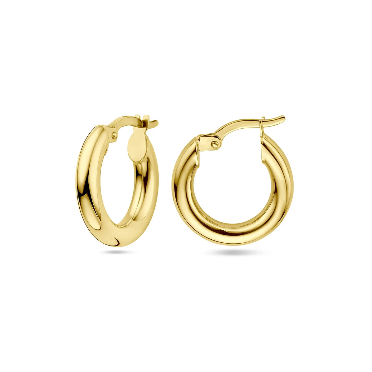 oorringen 3,0 mm ronde buis 14K geelgoud