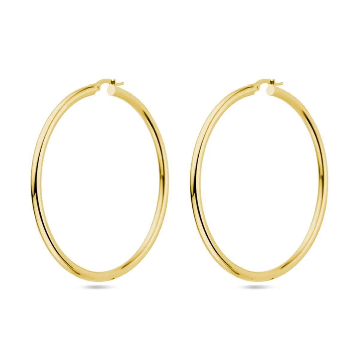 oorringen 3,0 mm ronde buis 14K geelgoud