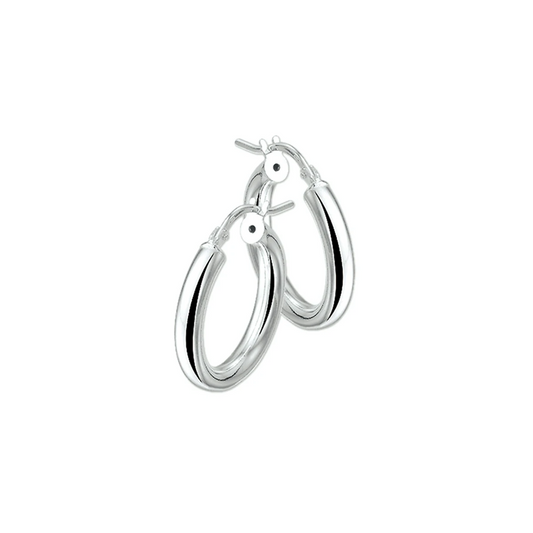 oorringen 3,0 mm ronde buis zilver gerhodineerd