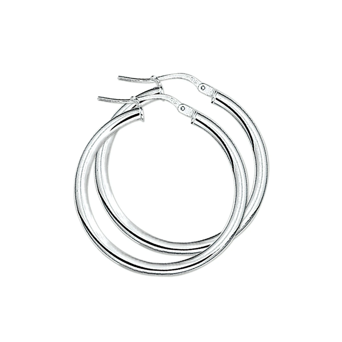 oorringen 3,0 mm ronde buis zilver gerhodineerd