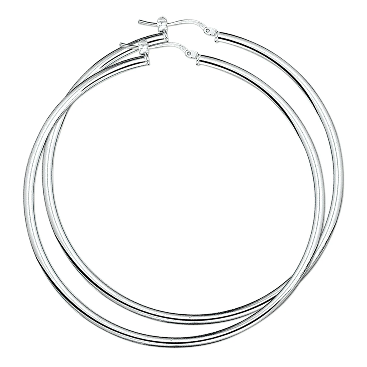 oorringen 3,0 mm ronde buis zilver gerhodineerd