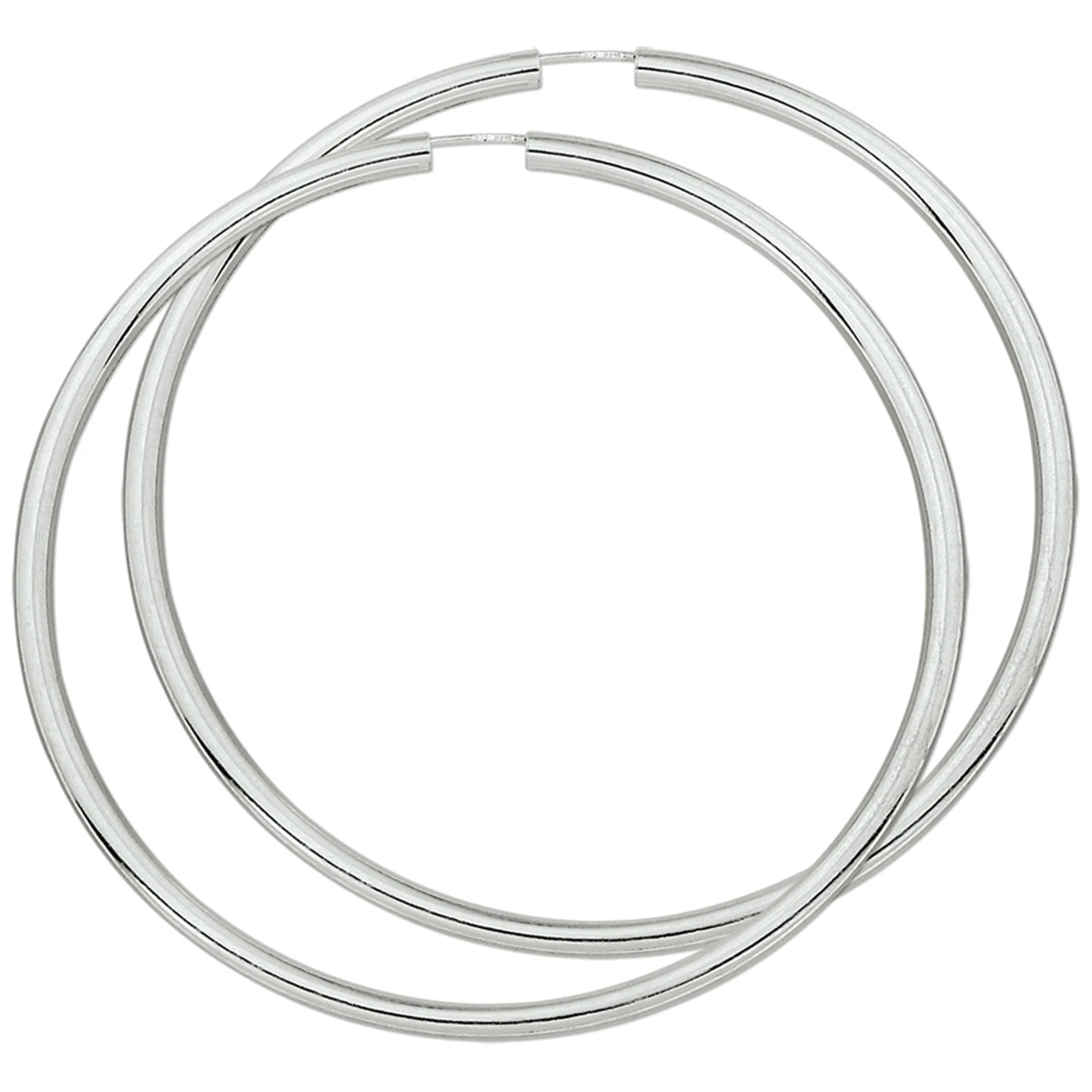 oorringen 3,0 mm ronde buis zilver wit