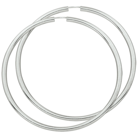 oorringen 3,0 mm ronde buis zilver wit