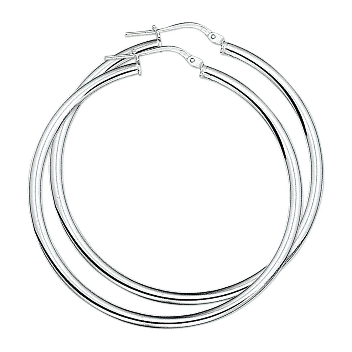 oorringen 3,0 mm ronde buis zilver wit