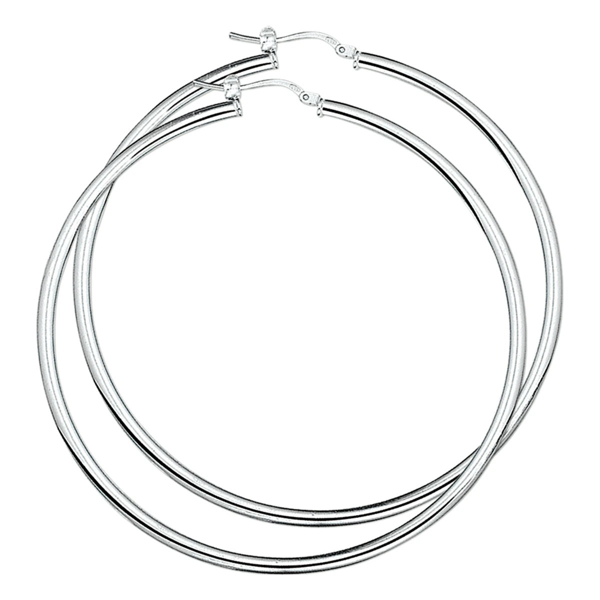 oorringen 3,0 mm ronde buis zilver wit