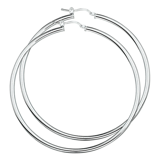 oorringen 3,0 mm ronde buis zilver wit