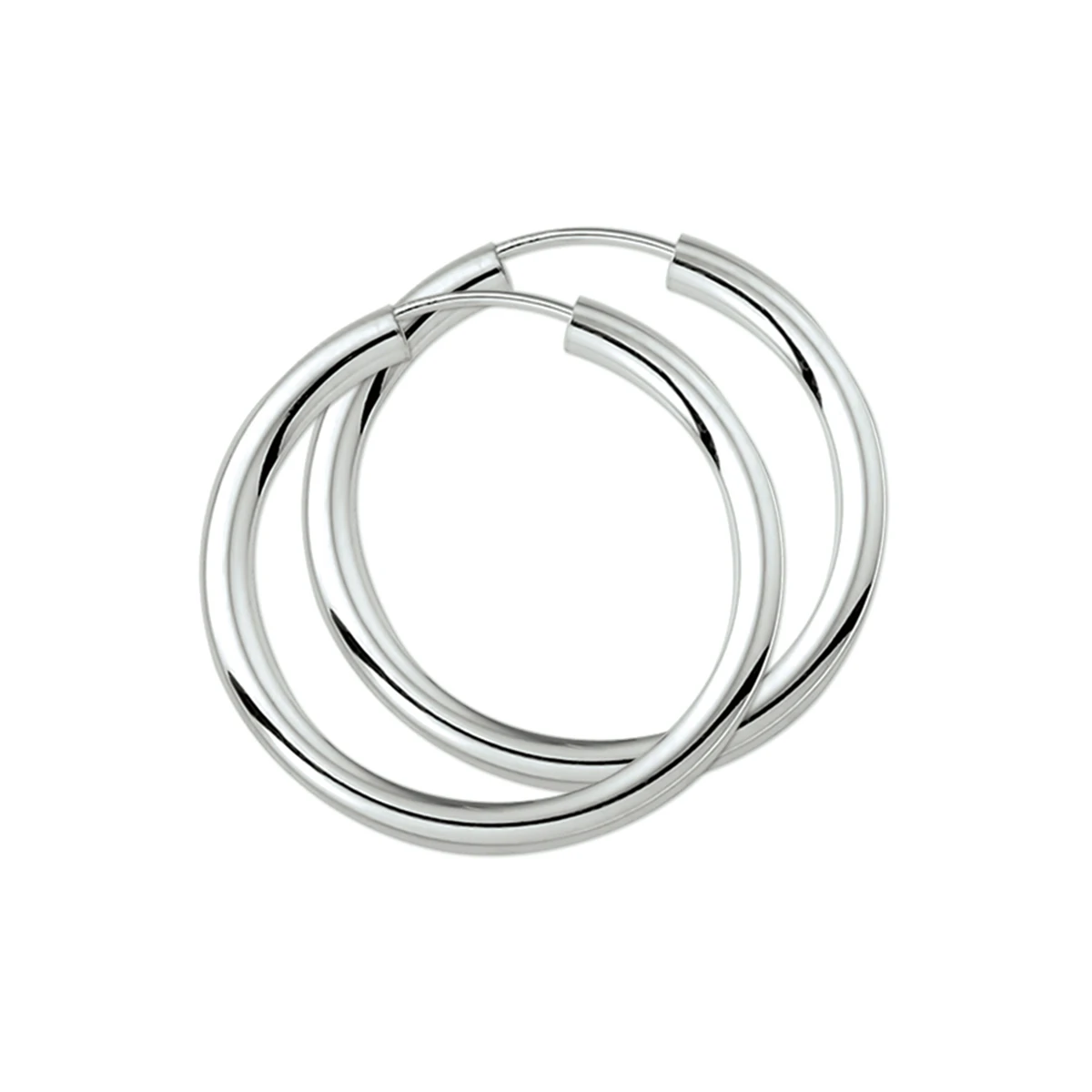 oorringen 3,0 mm ronde buis zilver wit
