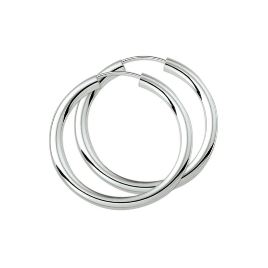 oorringen 3,0 mm ronde buis zilver wit