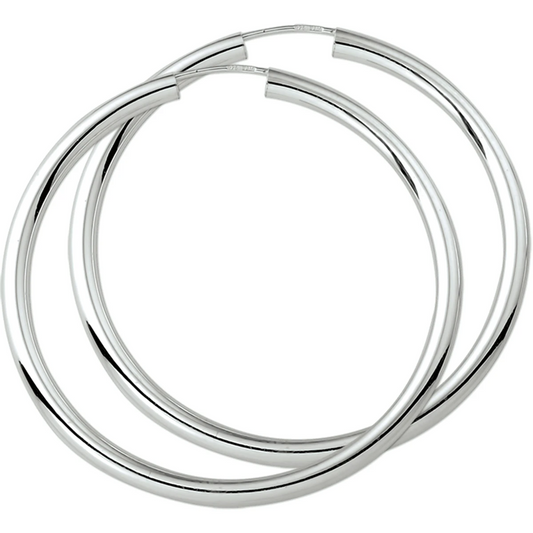 oorringen 3,0 mm ronde buis zilver wit