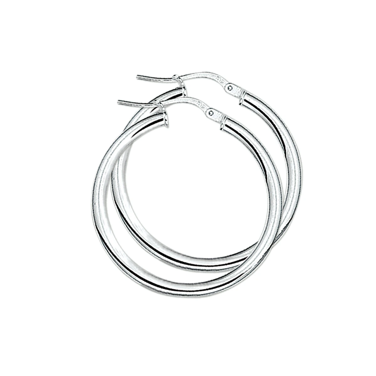 oorringen 3,0 mm ronde buis zilver wit
