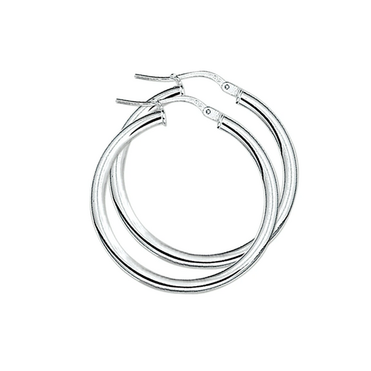 oorringen 3,0 mm ronde buis zilver wit