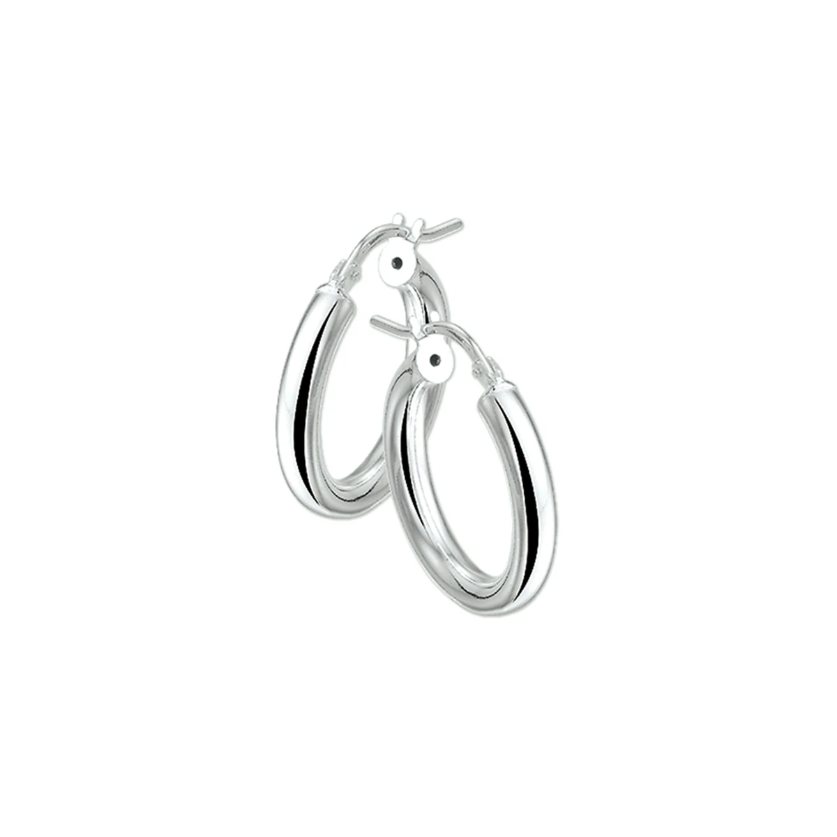 oorringen 3,0 mm ronde buis zilver wit