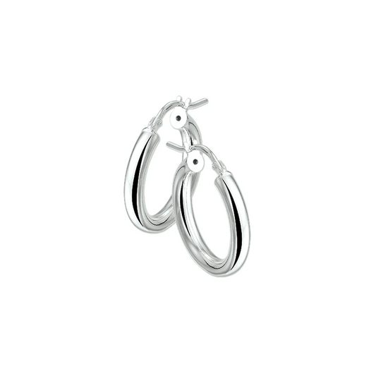oorringen 3,0 mm ronde buis zilver wit