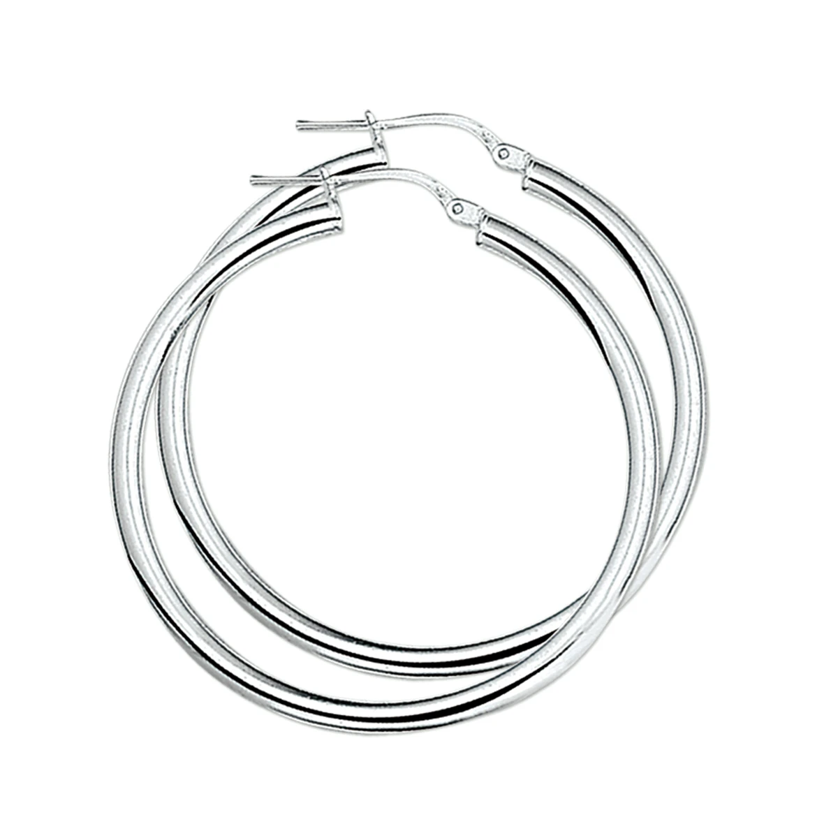 oorringen 3,0 mm ronde buis zilver wit