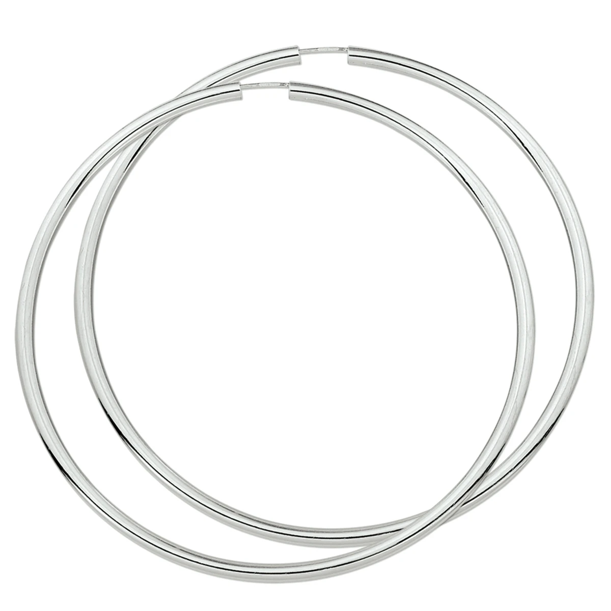 oorringen 3,0 mm ronde buis zilver wit
