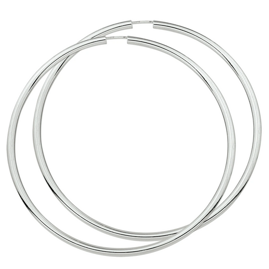 oorringen 3,0 mm ronde buis zilver wit