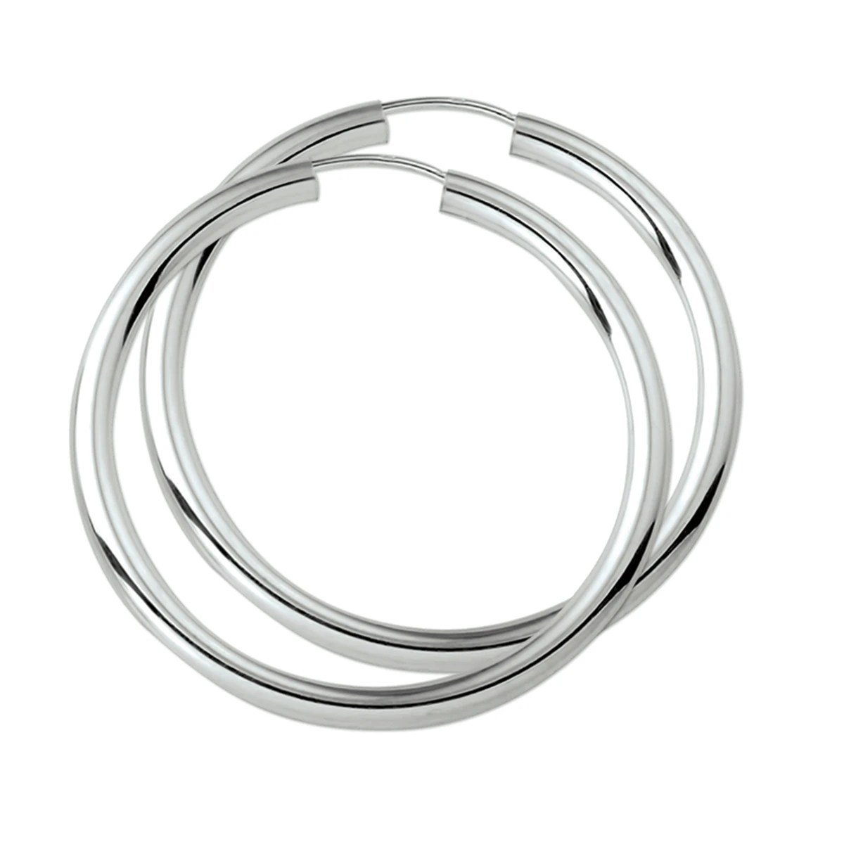 oorringen 3,0 mm ronde buis zilver wit