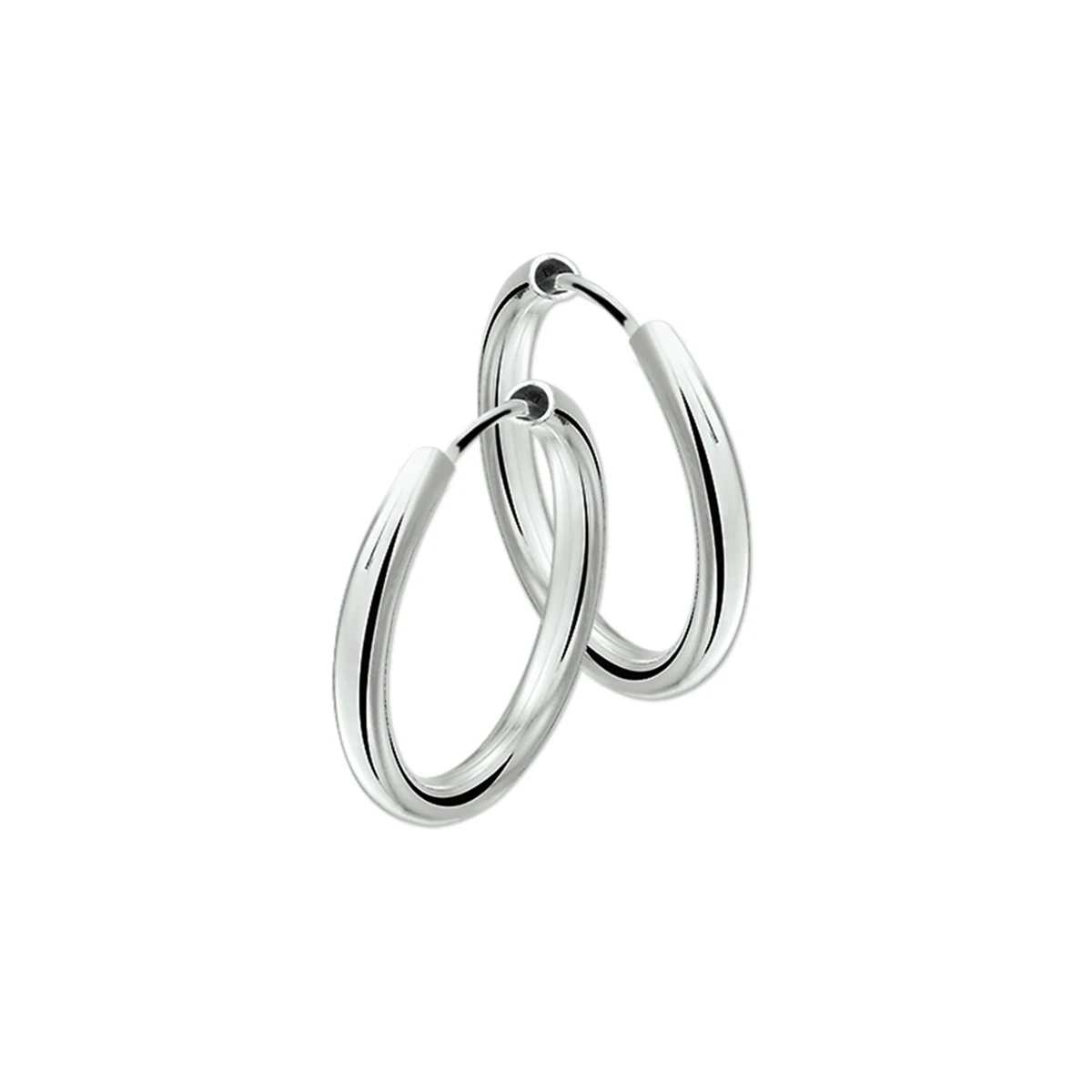 oorringen 3,0 mm ronde buis zilver wit