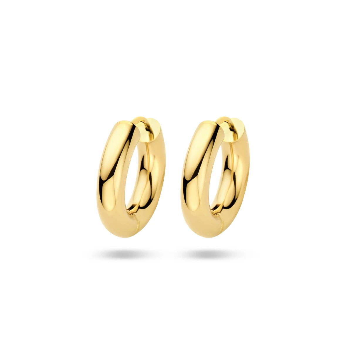 oorringen 4,0 mm ronde buis 14K geelgoud