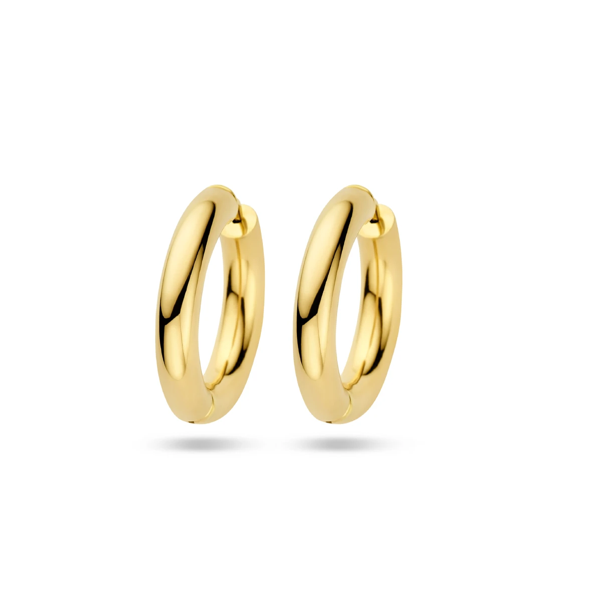 oorringen 4,0 mm ronde buis 14K geelgoud