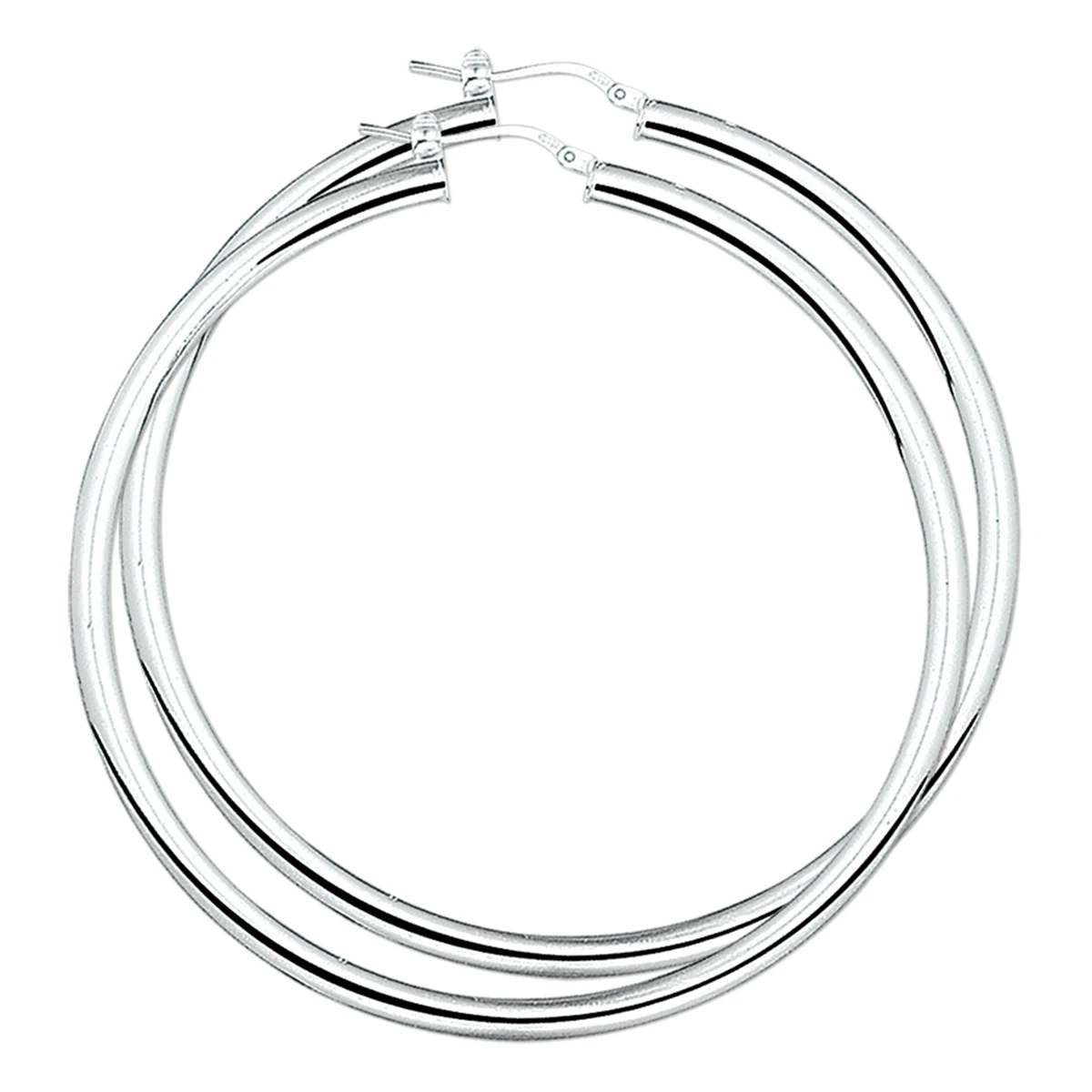 oorringen 4,0 mm ronde buis zilver gerhodineerd