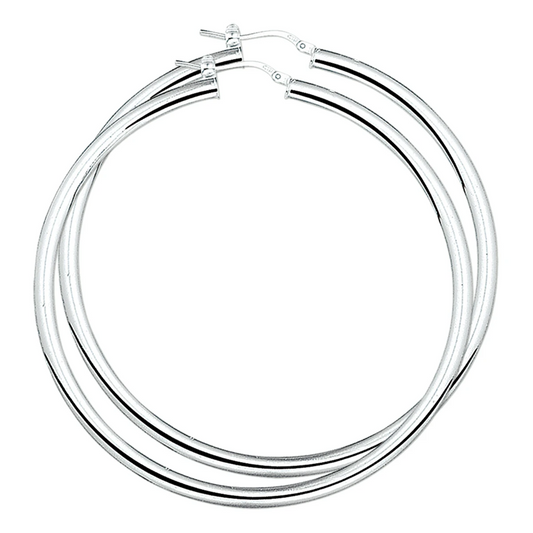 oorringen 4,0 mm ronde buis zilver gerhodineerd
