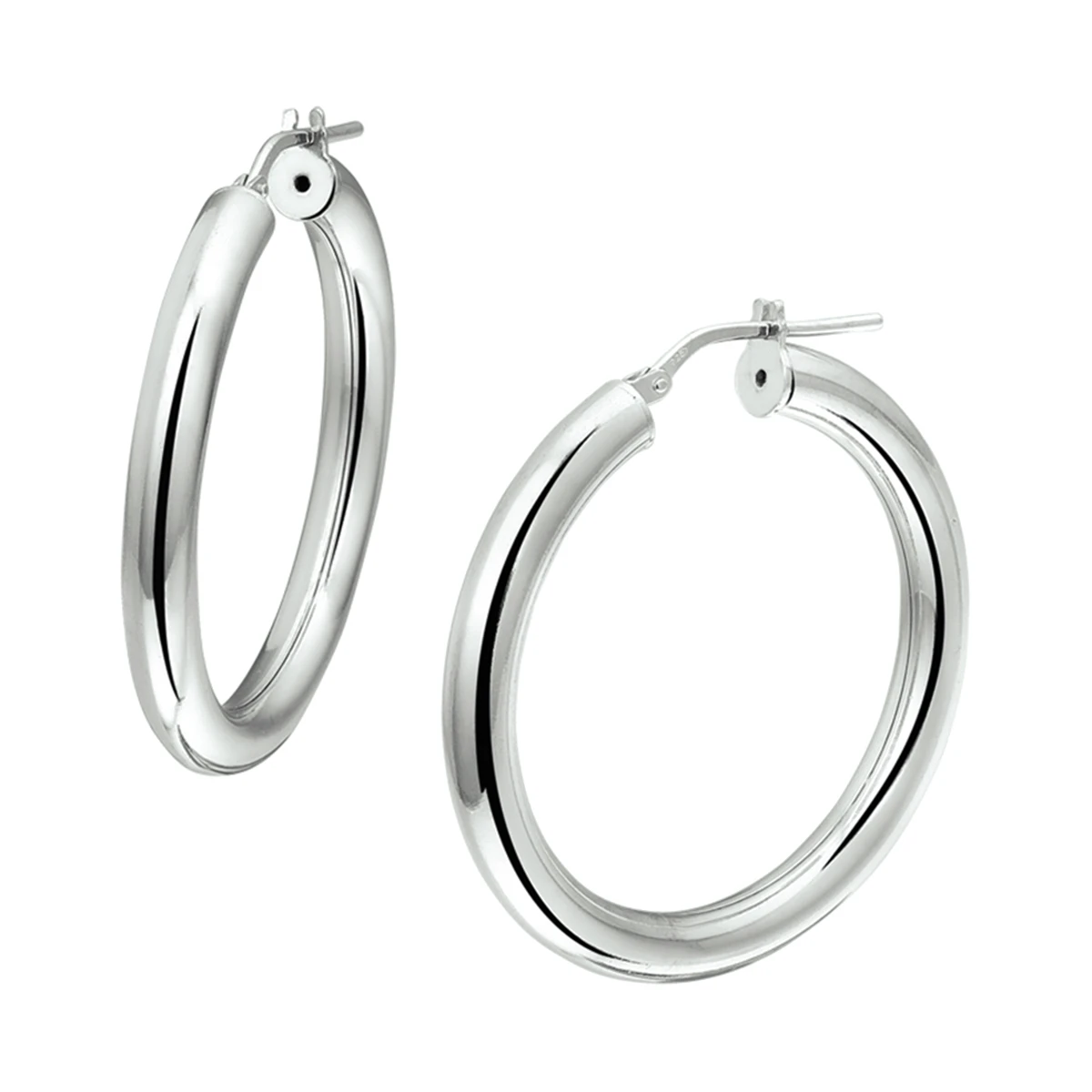 oorringen 4,0 mm ronde buis zilver gerhodineerd