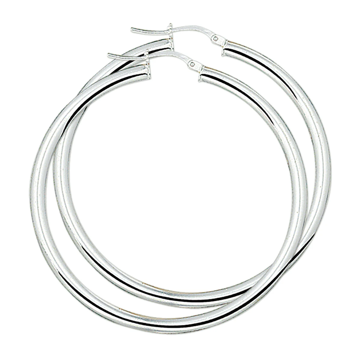 oorringen 4,0 mm ronde buis zilver gerhodineerd