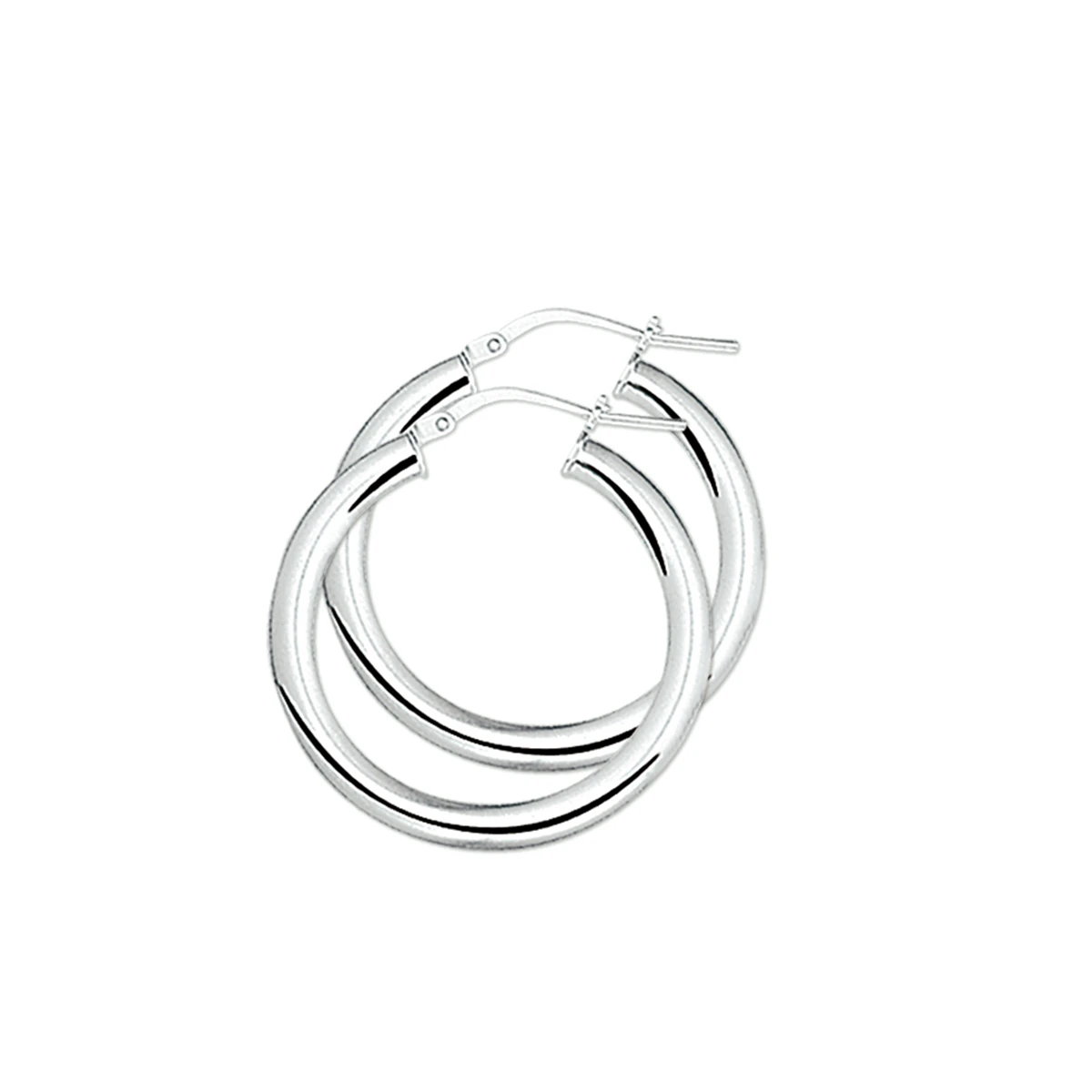 oorringen 4,0 mm ronde buis zilver wit