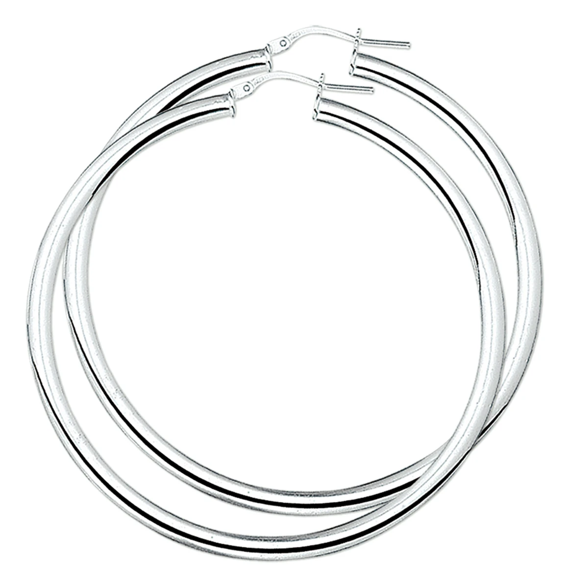 oorringen 4,0 mm ronde buis zilver wit