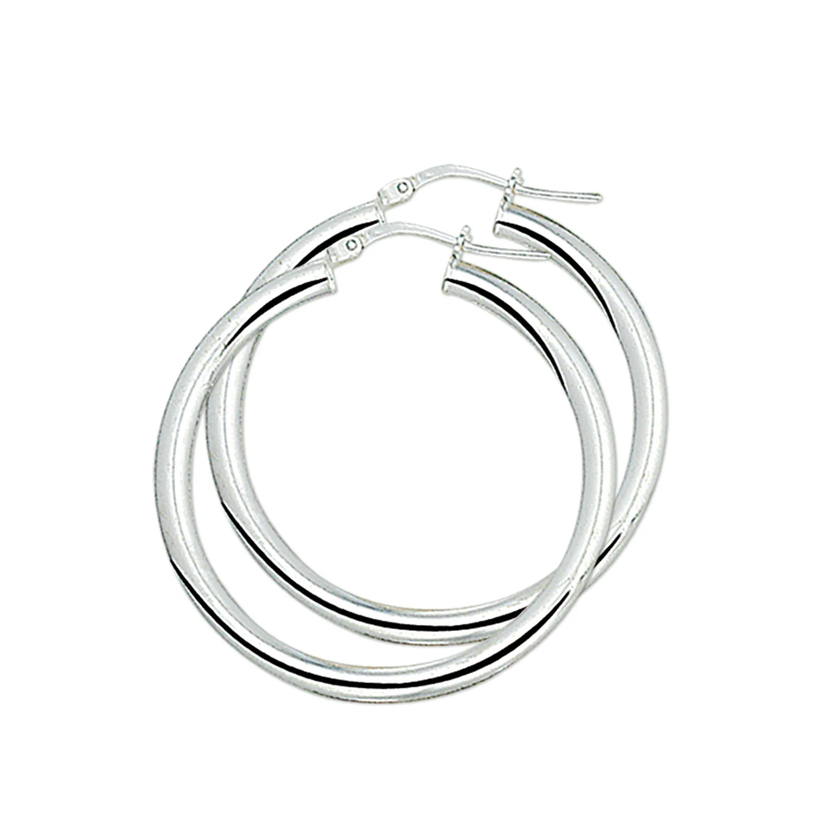 oorringen 4,0 mm ronde buis zilver wit