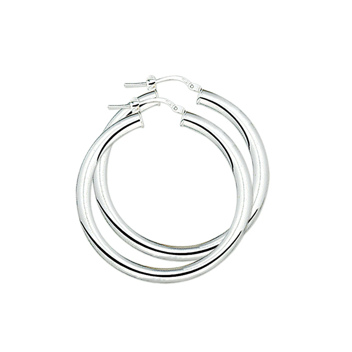 oorringen 5,0 mm ronde buis zilver gerhodineerd