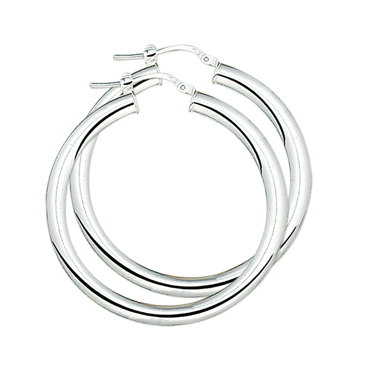 oorringen 5,0 mm ronde buis zilver gerhodineerd