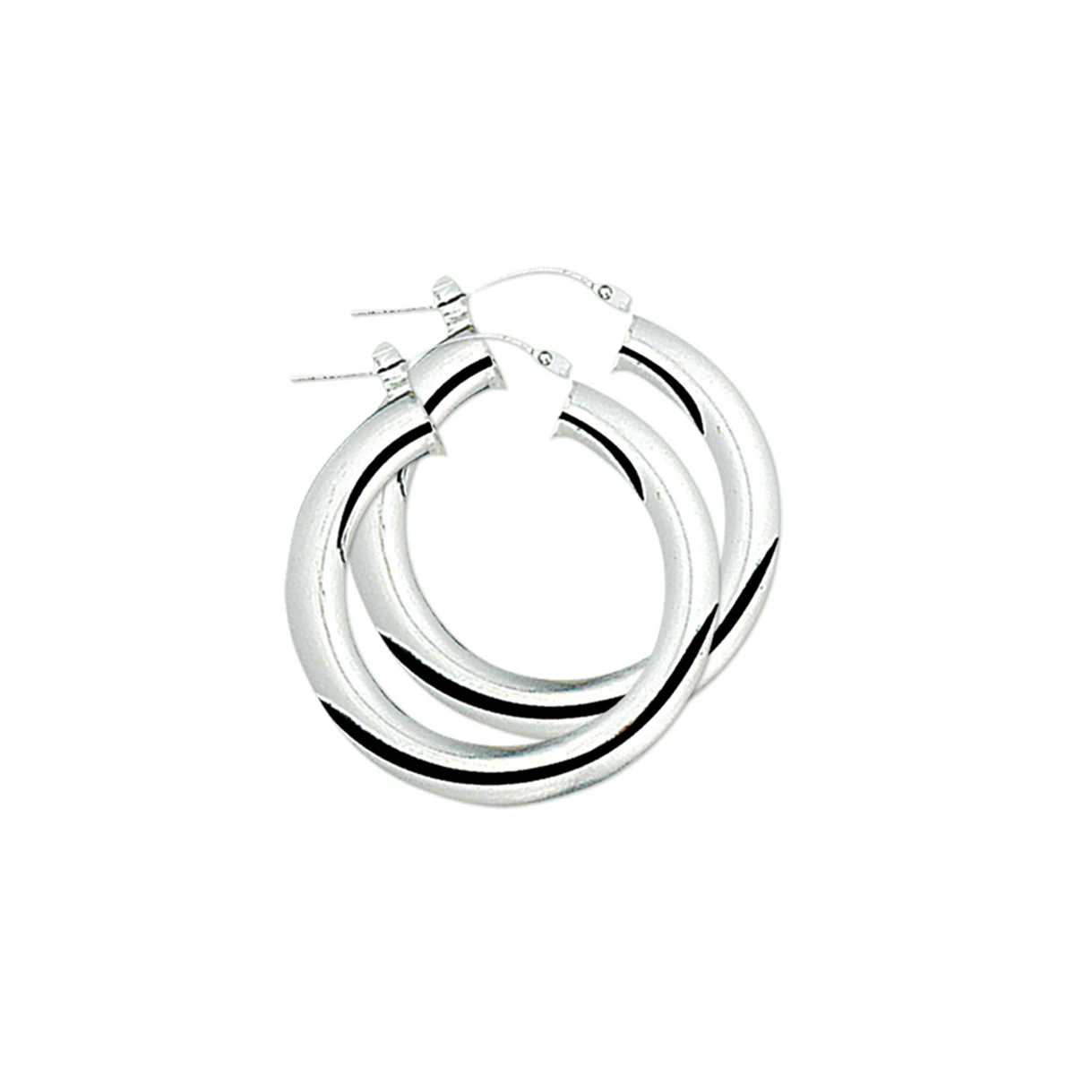oorringen 5,0 mm ronde buis zilver gerhodineerd
