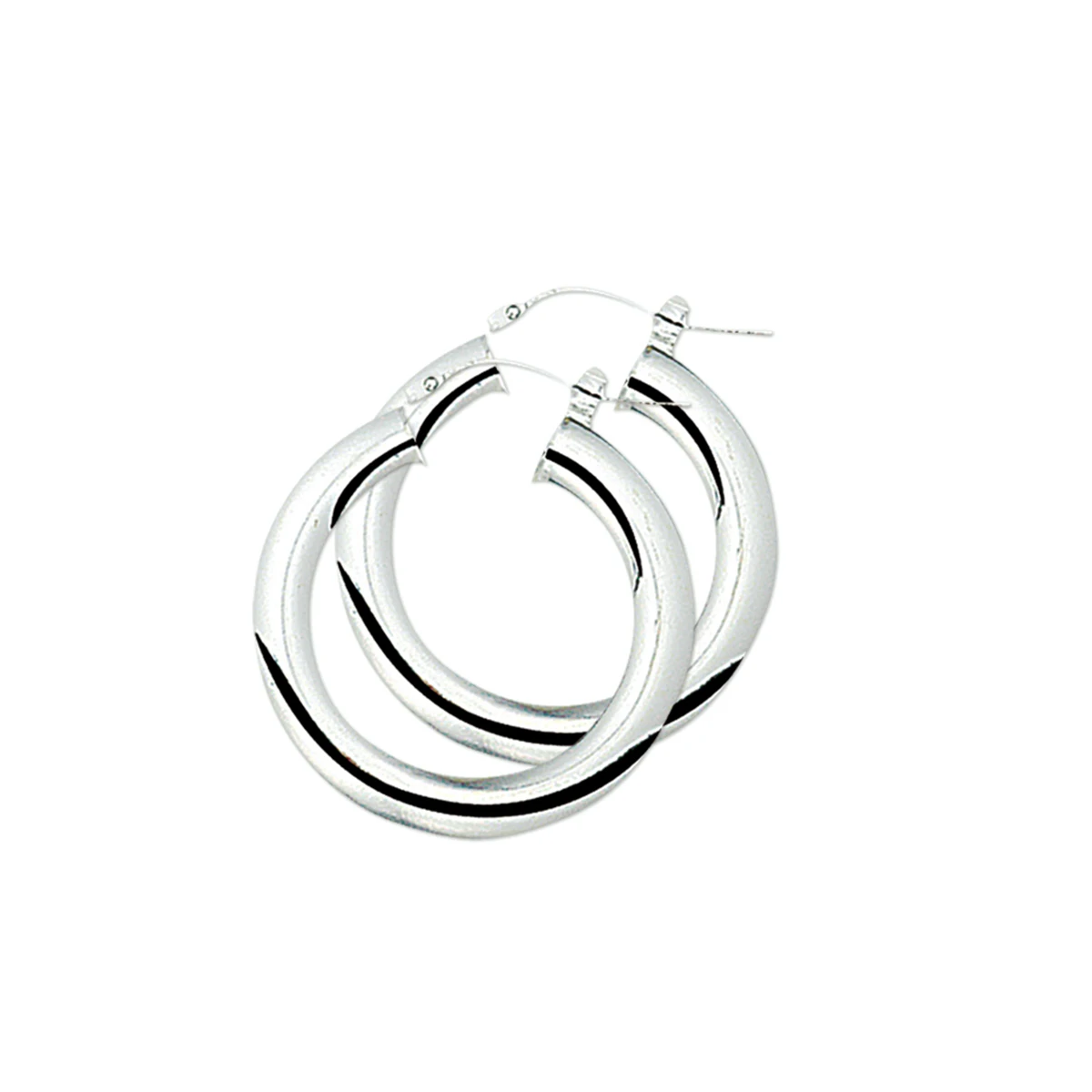 oorringen 5,0 mm ronde buis zilver wit