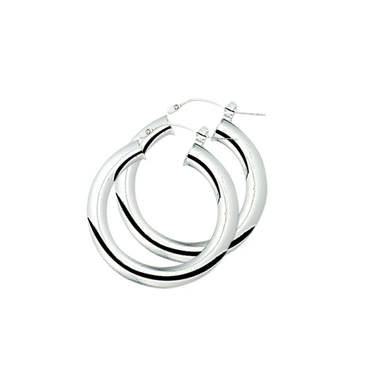 oorringen 5,0 mm ronde buis zilver wit