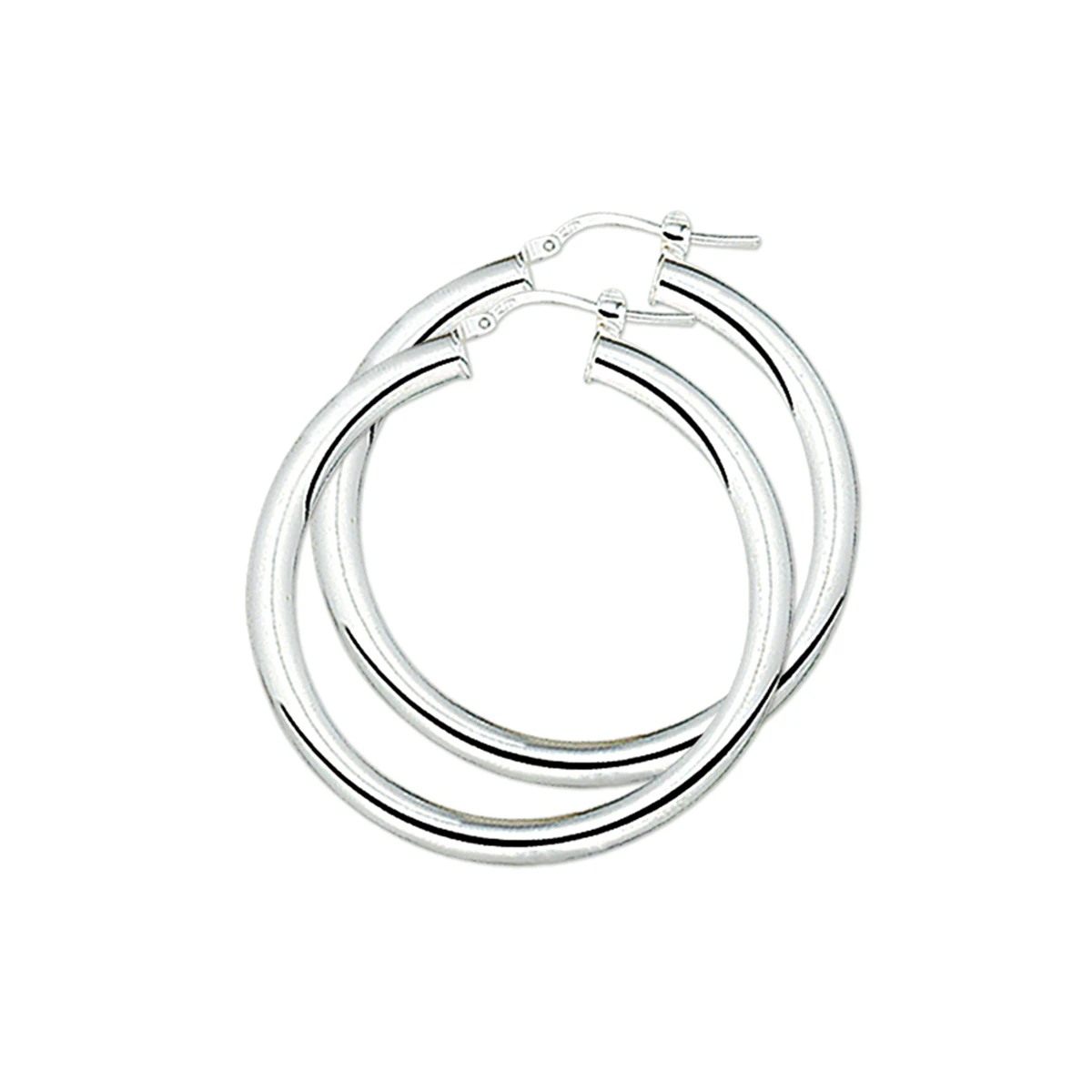 oorringen 5,0 mm ronde buis zilver wit