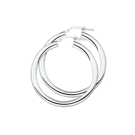 oorringen 5,0 mm ronde buis zilver wit
