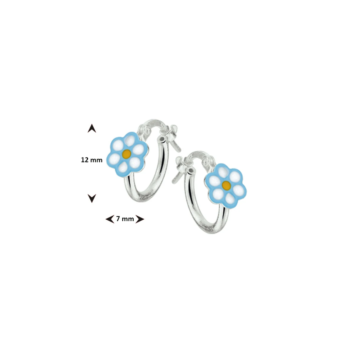 oorringen bloem zilver wit