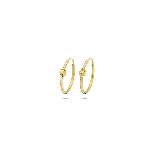 klapoorringen bolletje 14K geelgoud