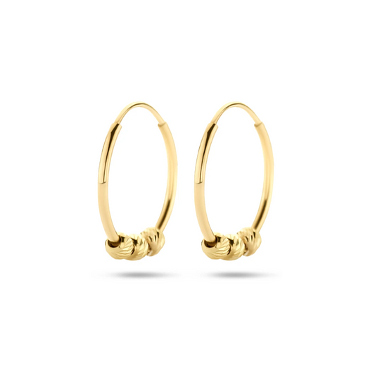 klapoorringen bolletjes 11,5 mm 14K geelgoud
