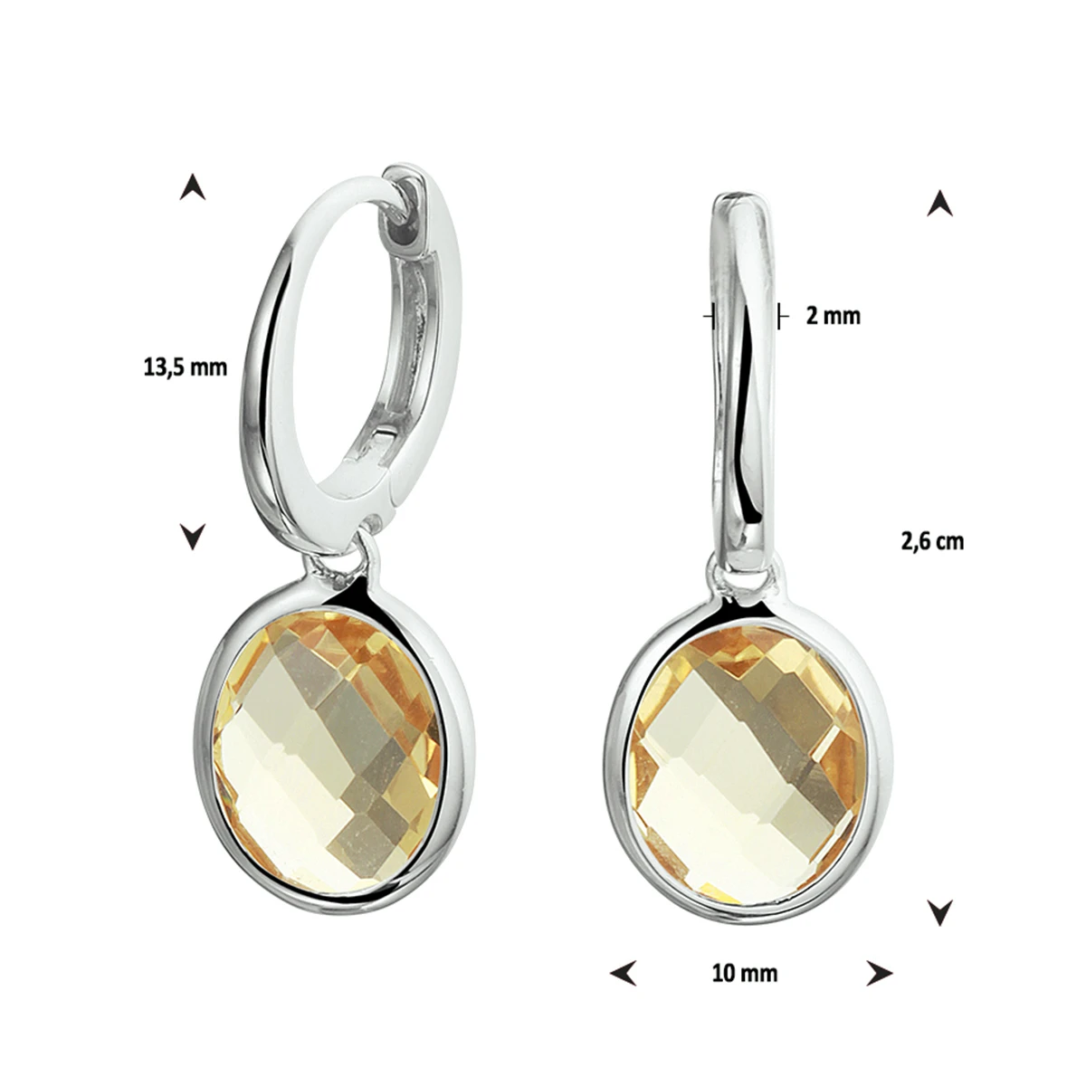 oorringen citrien zilver gerhodineerd