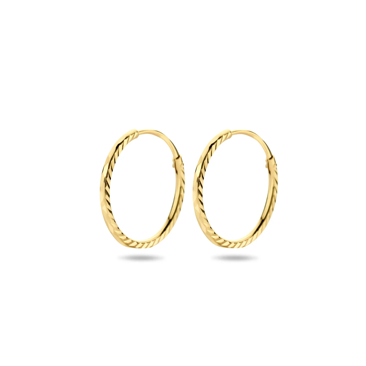 oorringen gediamanteerd 14K geelgoud