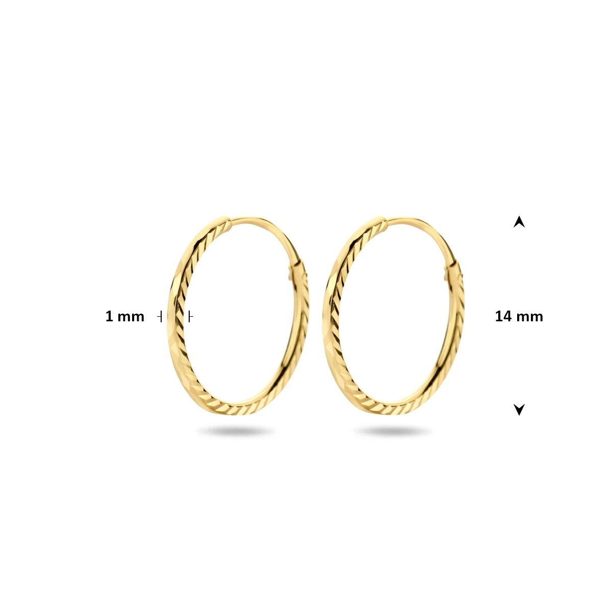 oorringen gediamanteerd 14K geelgoud