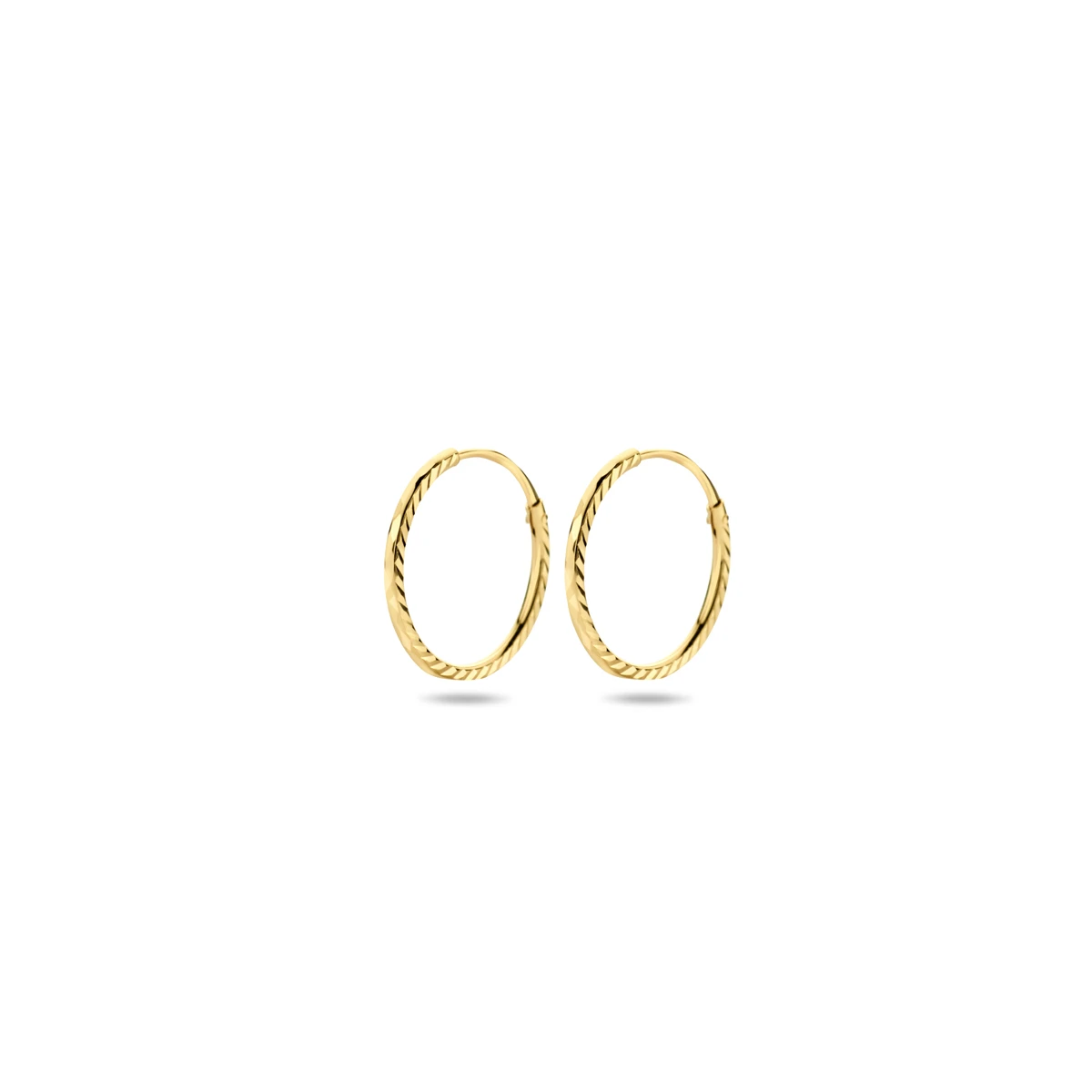 oorringen gediamanteerd 14K geelgoud