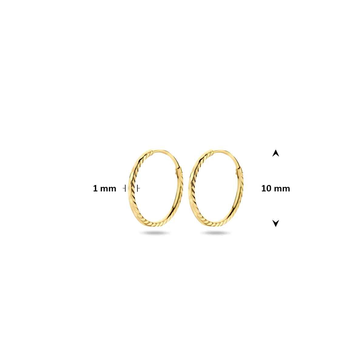 oorringen gediamanteerd 14K geelgoud