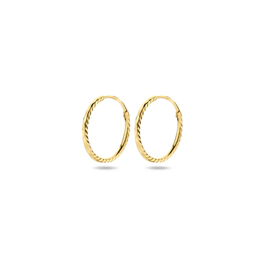 oorringen gediamanteerd 14K geelgoud